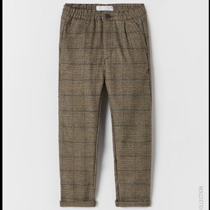 • Zara • Straight Fit Plaid Pants